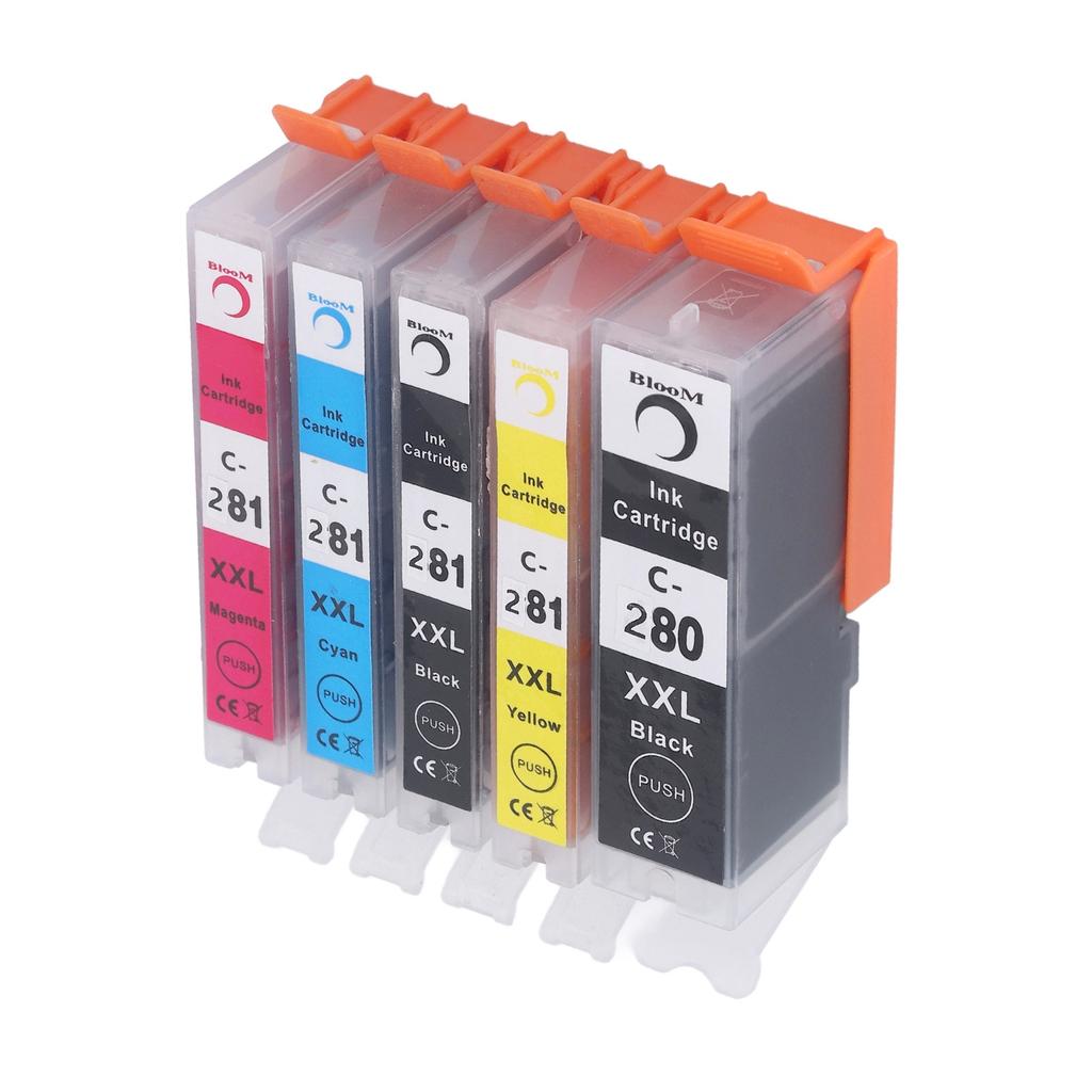Ink Cartridge 280 281 Smooth Output Cartridge Combo Pack Replacement for PIXMA TS702 TR7520 5 Colors BK BK C M Y