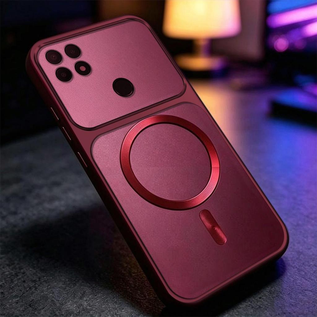 Casing for OPPO A15s A15 Magnetic Metallic Big Window Case