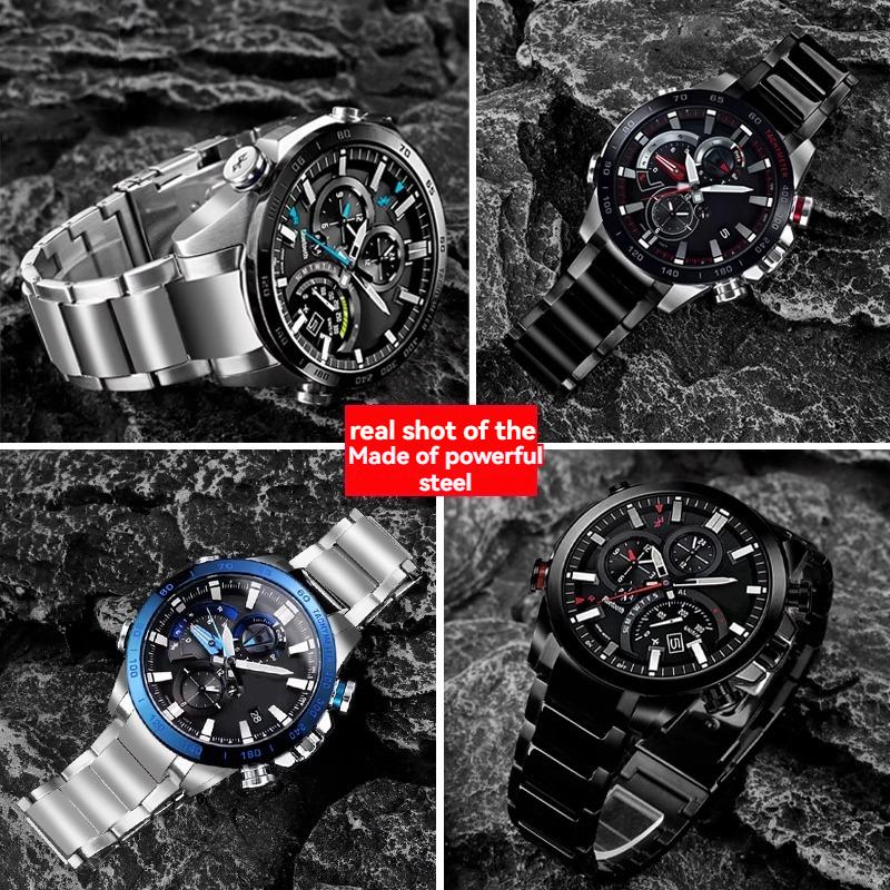 Для серії Casio EDIFICE Ремінець EQB-500 EQB-501 EQB-800 EFR-303 Зі Solid вигнутим кінцем Ланцюжок для годинника з нержавіючої сталі Чоловічий 22 мм Ремінець для годинника