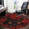 1pc Black Cat Roses Chair Carpet for Office, Round Non Slip Durable Large Size Office Carpet, Suitable for Office