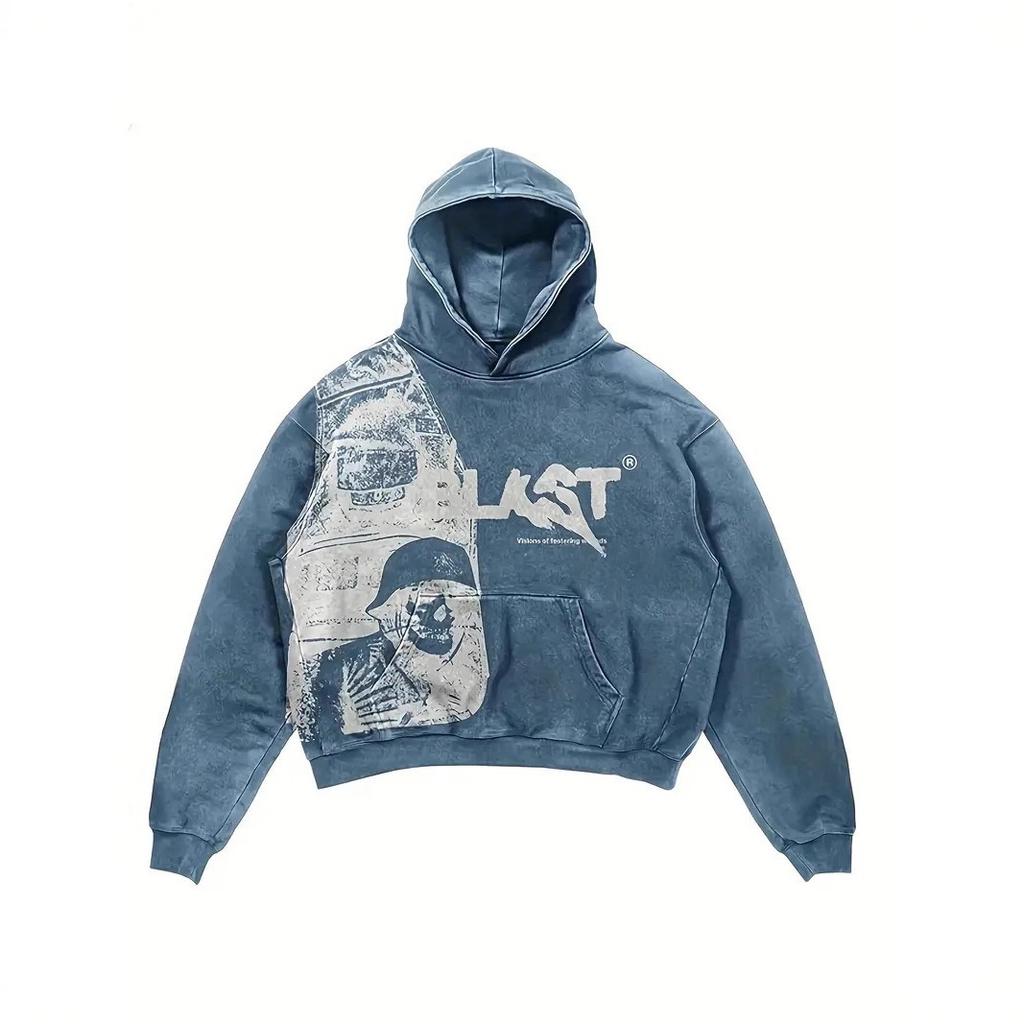 Y2K Street Hoodie Lässiger Pullover Jacke mit Buchstabenaufdruck Trend Wächter