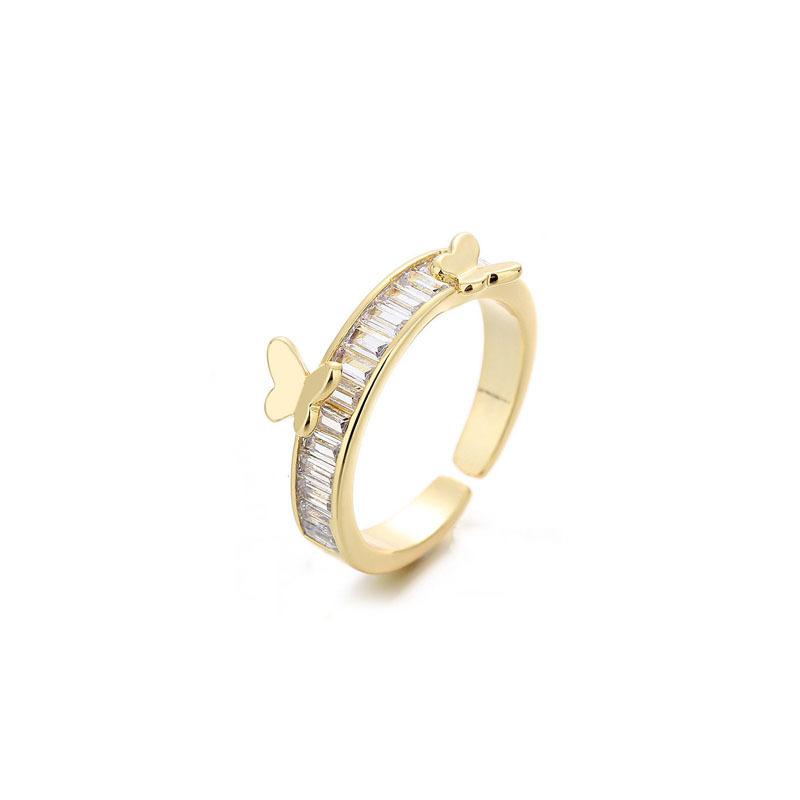 Personalized Round Circle Open Ring Versatile Fashion Zircon Index Finger Ring Geometric Combination Set