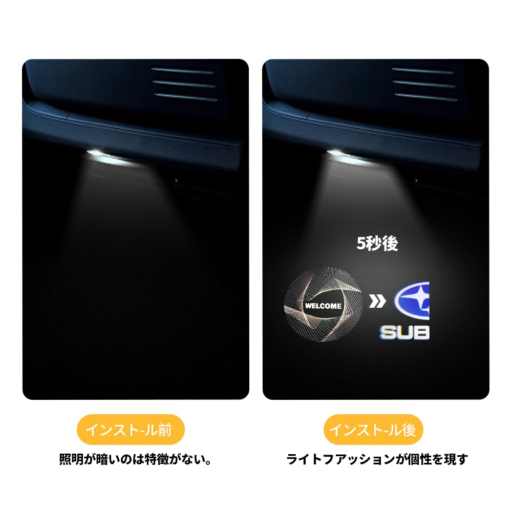 New Dual Lens LED Courtesy Light, For Subaru Dedicated Door Welcome Light, Logo Projection