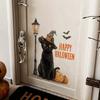 Retro Halloween Black Cat Wall Decal - Festival Elements Self-Adhesive Seamless Sticker
