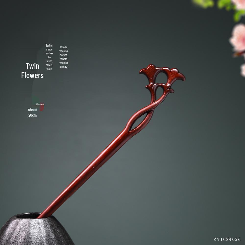 Rosewood Hairpins: Antique-Style Wood Hair Accessories for Hanfu & Qipao