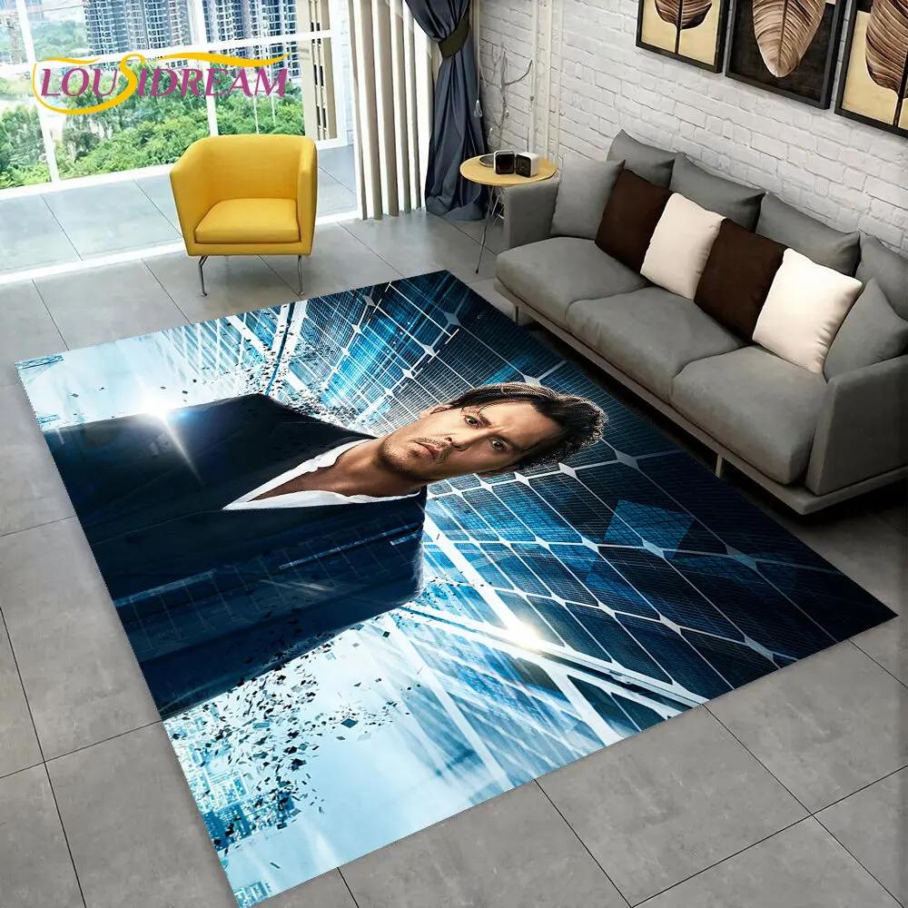 3D Printing Johnny Depp Series Area Rug,Carpet Rug for Home Living Room Bedroom Sofa Doormat Kitchen Decor,Non-slip Floor Mat HD