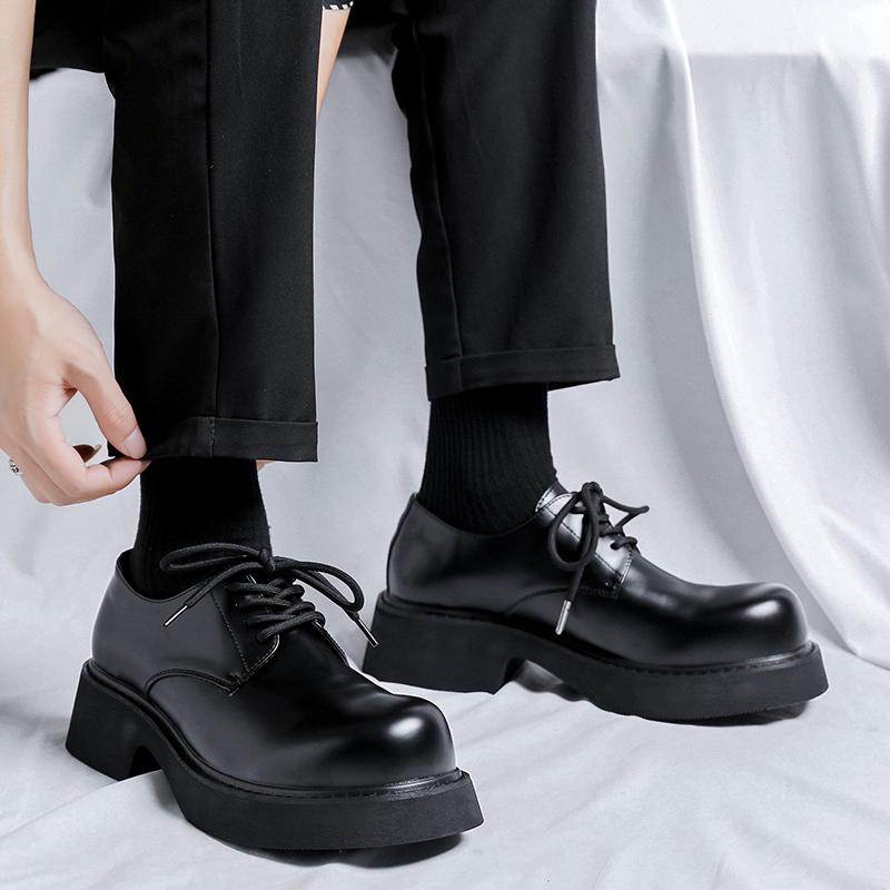 Модный бренд Осенние новые ботинки для мужчин Черные ботинки Обувь на платформе Модные — фото 4