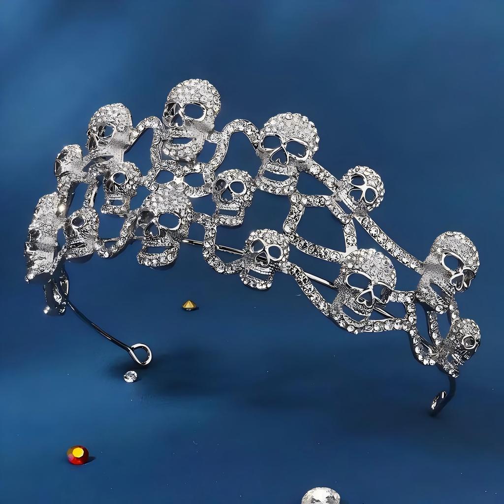 1pc Personalized Skull Crown Gothic Punk Accessory Suitable For Role-playing Party Gathering Festival Paired Unisex Tiaras Crown