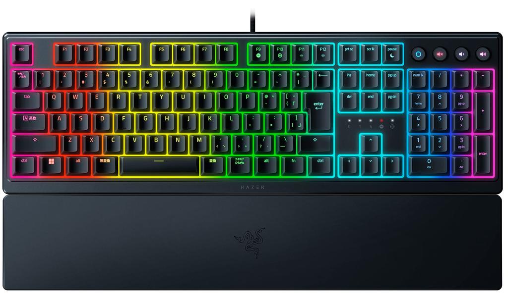 Razer Ornata V3 JP Gaming Keyboard Wired Thin Keyboard Equipped with clicky mechanical membrane switches UV coated keycaps improve abrasion and