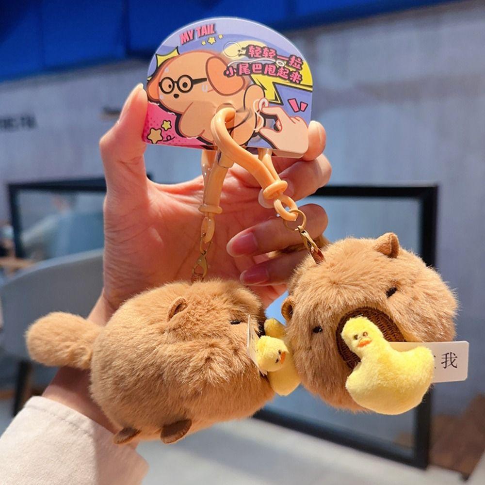 Wag Tail Bag Hanging Pendant Stuffed Fluffy Car Key Ring  Schoolbag Decorations