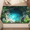3D Illusion Carp Doormat Unique Koi Fish Pond Entrance Rug with Realistic Water Effect Non-Slip Floor Mat for Home Decor