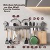 Suction Cup Kitchen Hooks, Multifunctional Storage Rack, No Drilling Required, Hanging Rod for Pot Lids, Spatulas, Knife Holder, Organizer Shelf