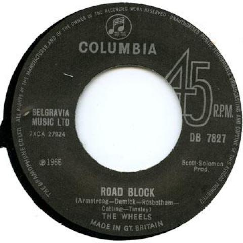 7inch Record WHEELS Road Block Bad Little Woman DB7827 Columbia UK 1966 UK Rock