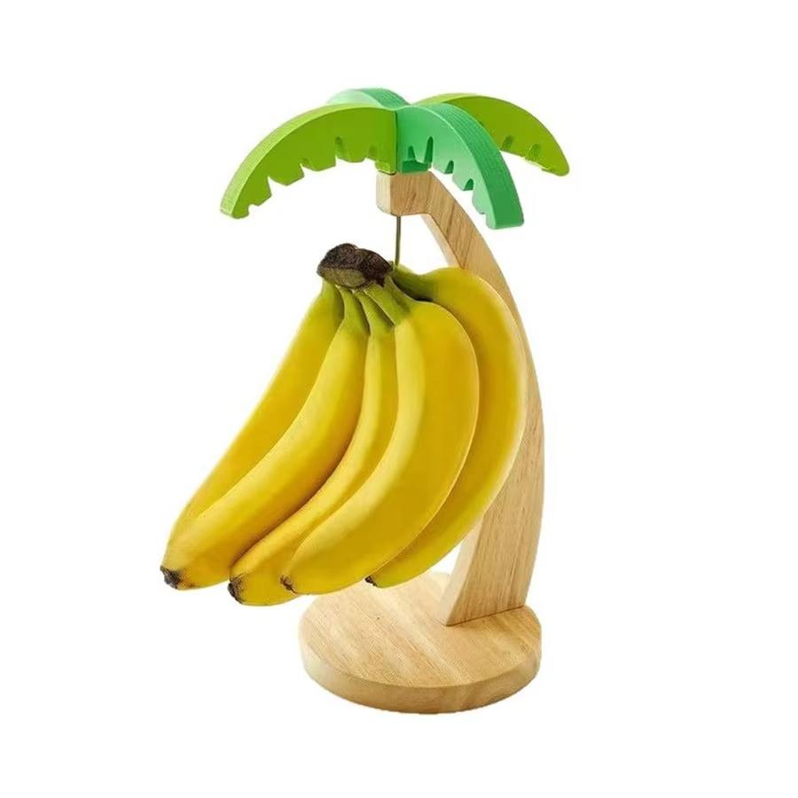 Creative Fruit Platter Wooden Banana Hanging Rack Simulated Tree Shaped Fruit Storage Container Kitchen Dining Table Decoration