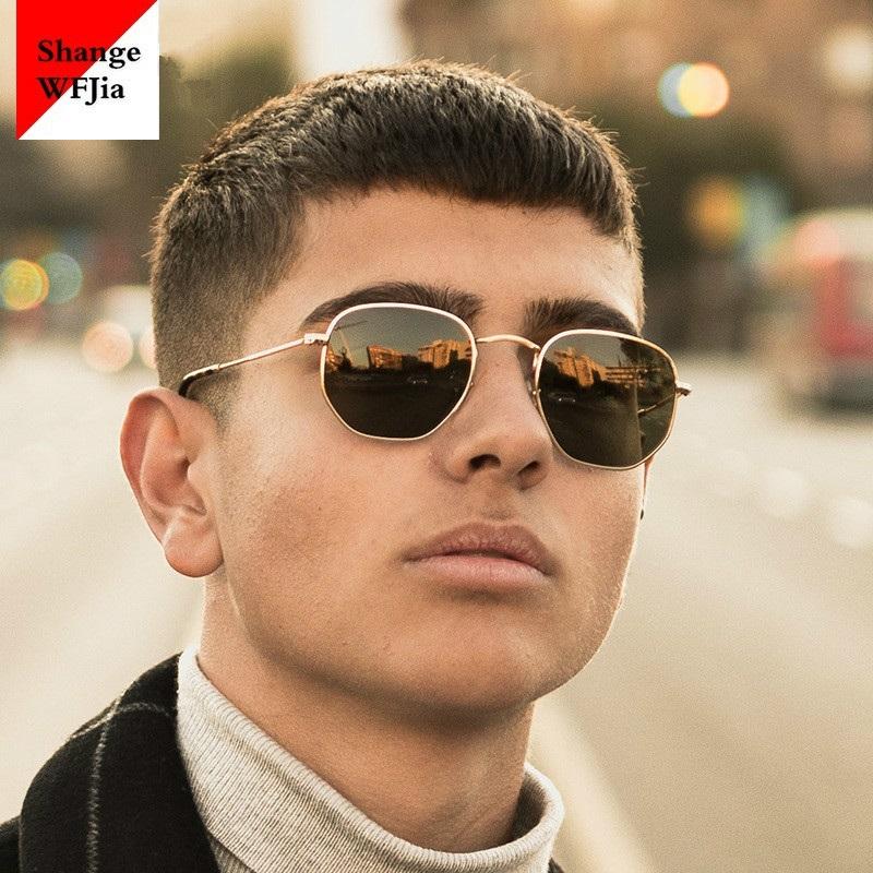 Attractive Glasses Men's 2024 Hexagon Sunglases Wo Brand Driving Shades Sunglasses For Glasses Gafas De Sol Uv400 Cm