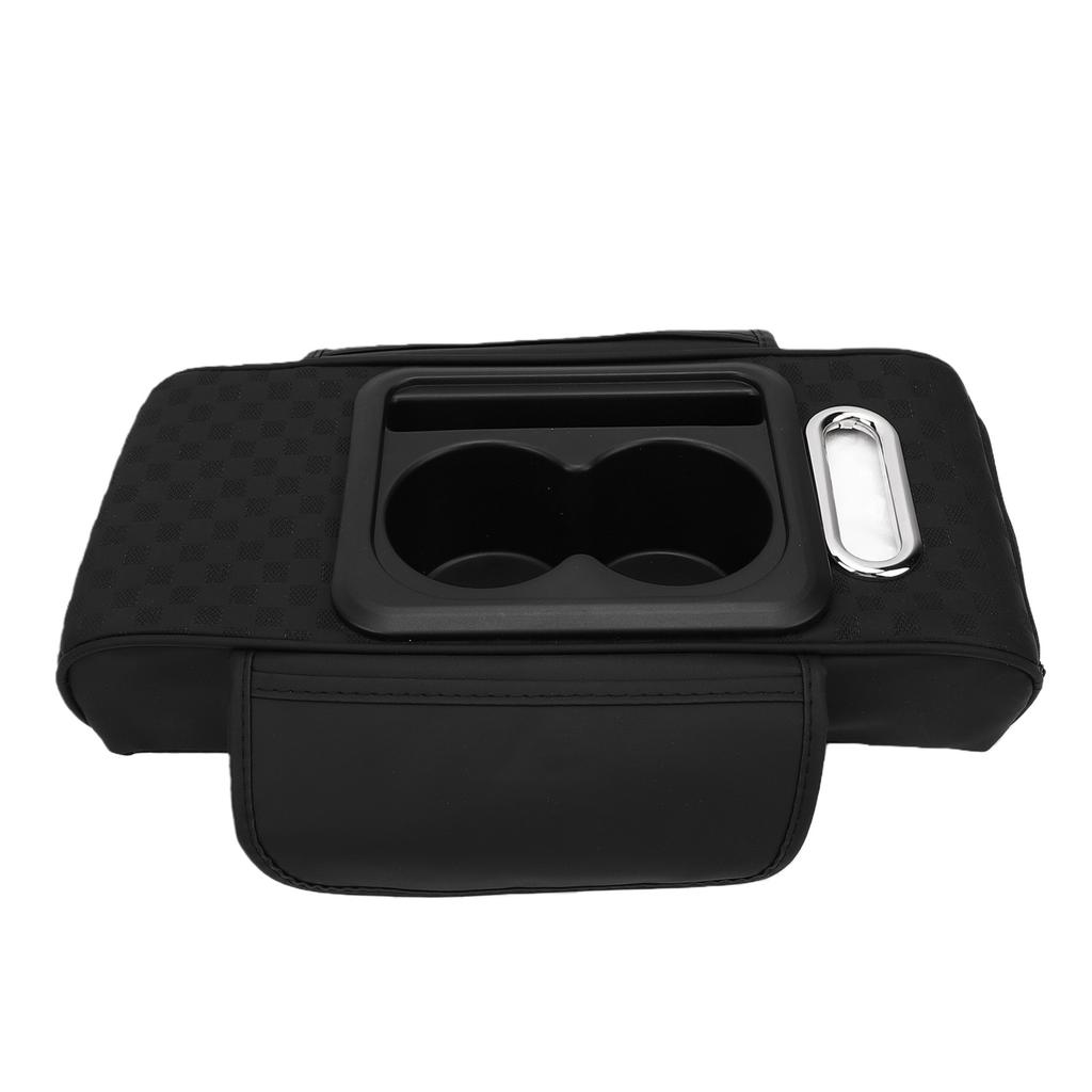 Car Center Console Armrest Cushion with Storage Pockets Cup Holder and Tissue Box Holder Multifunctional Center Console