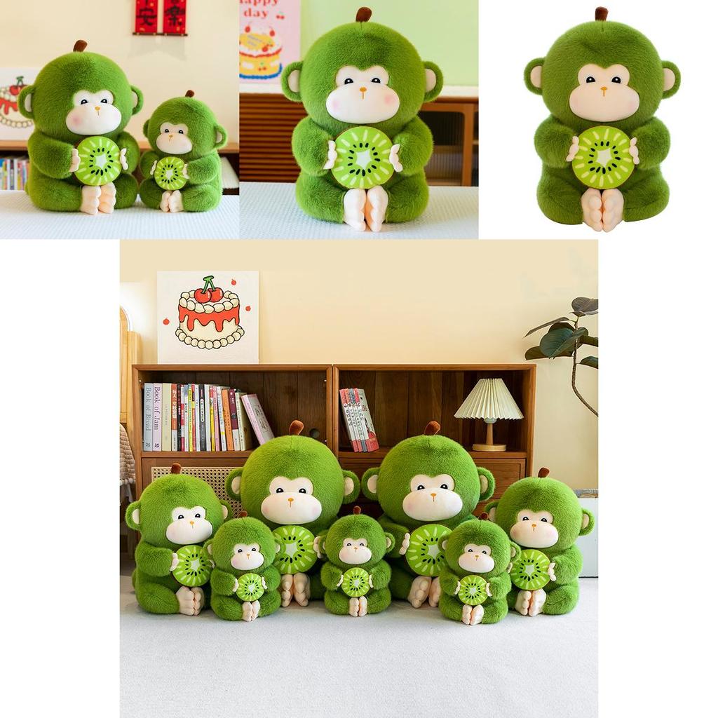 Adorable Green Monkey Plush Toy Soft Kiwi Monkey Doll For Kids 30cm 40cm 50cm Sizes