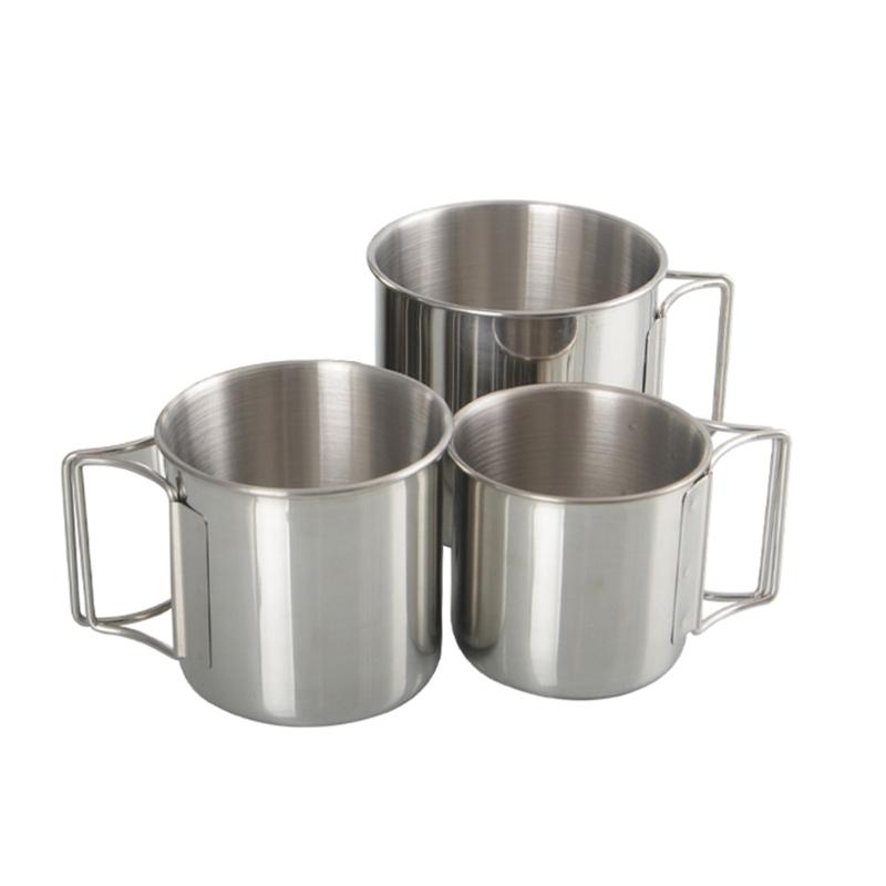 Water Mug Cup with Foldable Handle 220/330/500ml Camping Hiking Mug Beer-Cup