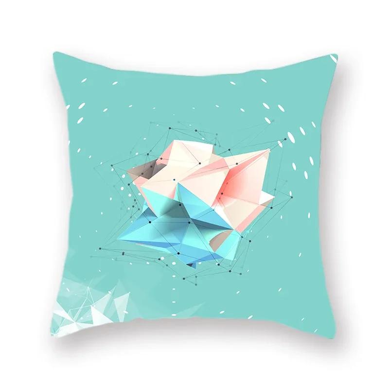 Abstract Geometry Nordic Technology Polyester Cushion Cover Home Decoration Line Character Pillowcase 45X45Cm Fundas De Cojin