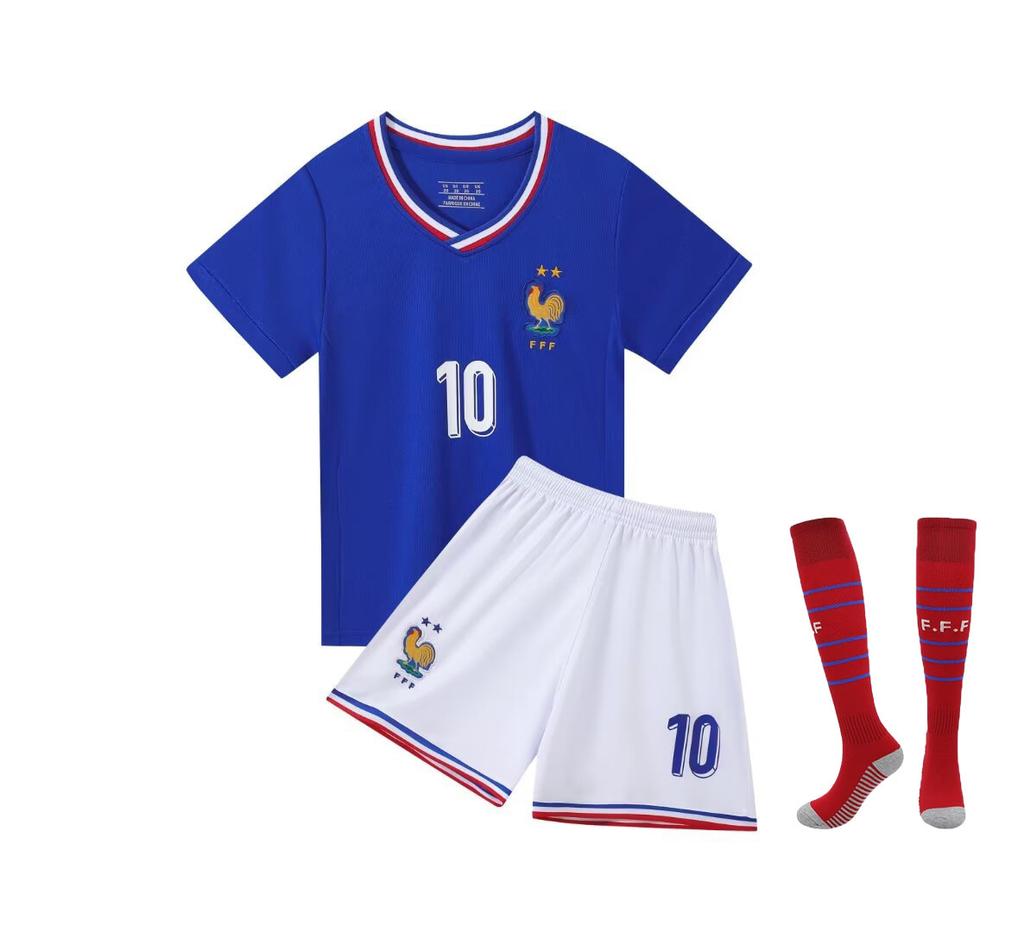 24-25 France Home No. 10 National Team Football Suit Children'S Clothing Adult Suit Size 14-3Xl