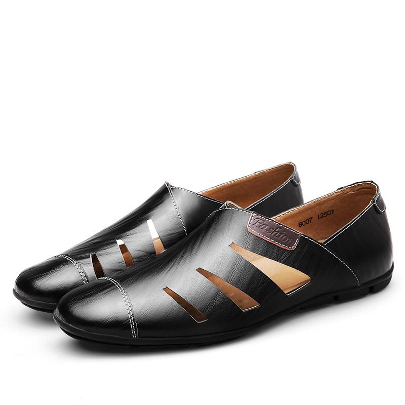 Fashion Trendy Men's New Fashionable Leather Shoes Men Casual Shoes Work Men Shoes Comfortable Hollow Out Outdoor Party Walking