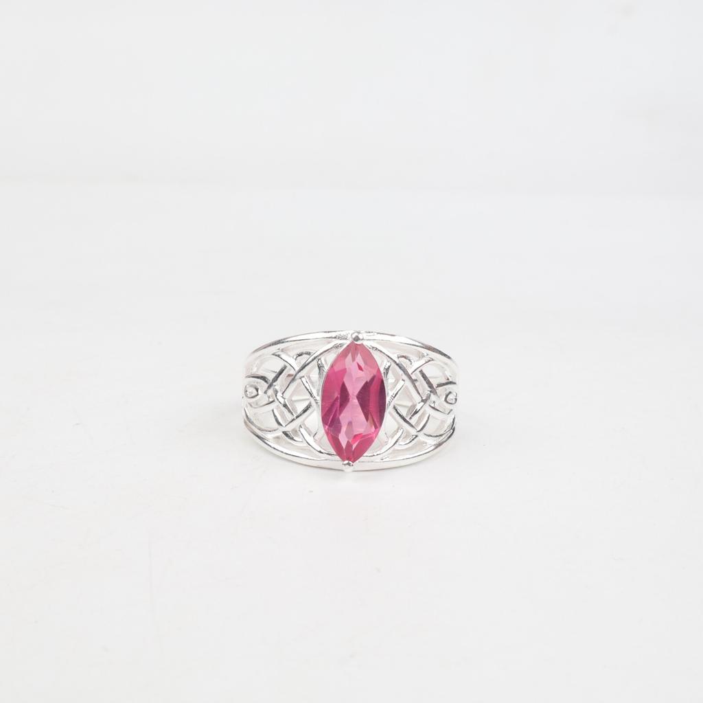 Rare Pink Tourmaline Gemstone 925 Sterling Silver Jewelry Ring For Wedding Gift CZR-3-8
