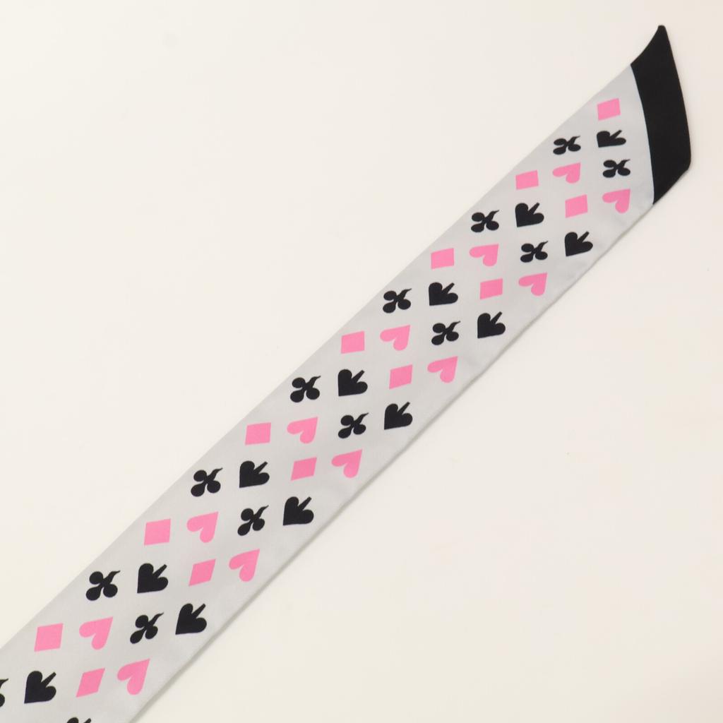 Hermes [Excellent Condition] H063169S JEU DE CARTES Playing Cards Silk Twilly Scarf GrayUsed