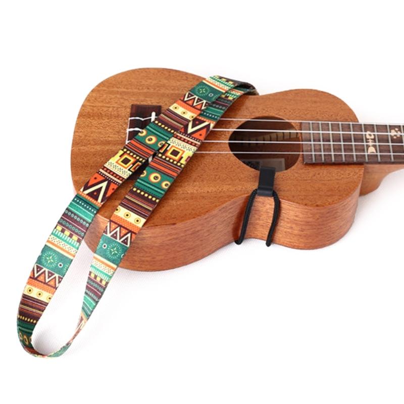 Adjustable Ukulele Strap Ethnic Style Ukulele Shoulder Strap with J Hook Clip On Ukulele Strap Musical Instruments Parts