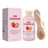 Creme de Tratamento para Pele de Morango com Pincel, Complexo Triplo de Ácidos para Irregularidades e Pernas de Morango, Esfoliante Renovador Corporal
