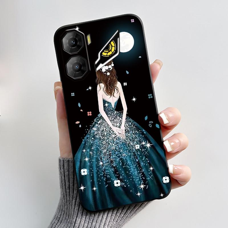Custodia per Stampa per ZTE Nubia Neo 3 5G Fundas Capa Guscio Nero in Silicone Morbido Copertura ZTE Nubia Neo 3 GT Carina Custodia con Fiore e Cartone Animato
