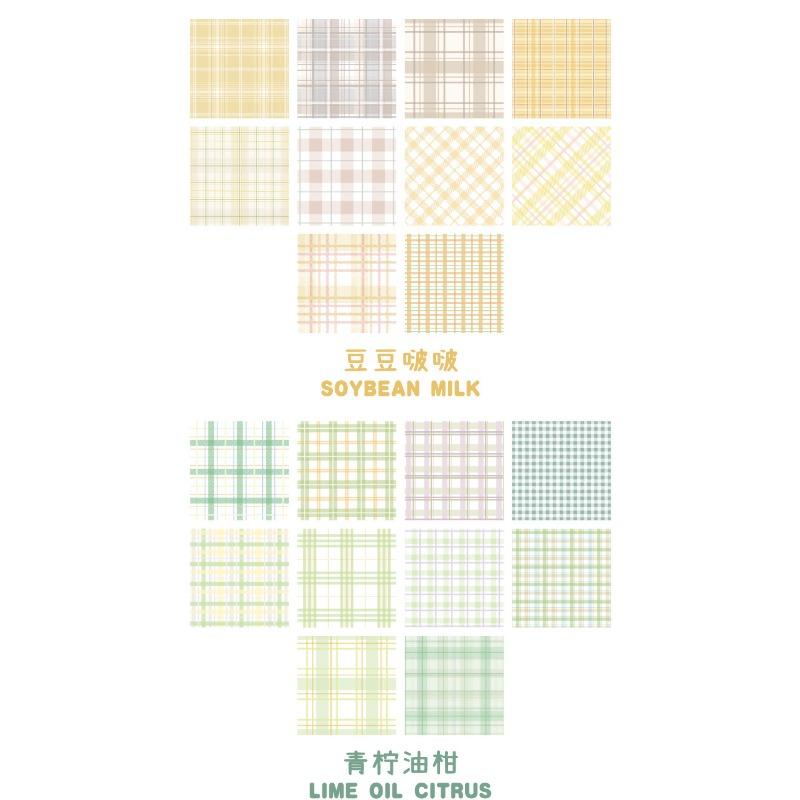 Fresh Plaid Pattern Dyed Memo Paper For Hand Account Diary Notes