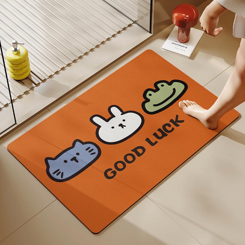 Filin Rabbit Toilet Non-slip Floor Mat Toilet Door Carpet Bathroom Soft Diatom Mud Absorbent Mat Quick Drying Foot Mat