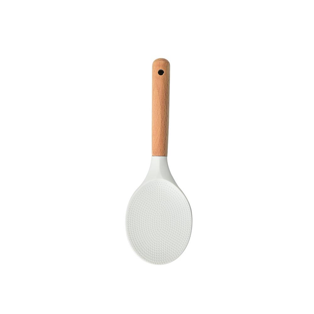 1PC Vertical Wooden Handle Silicone Kitchen Utensils Non Stick Pots Cooking Shovels Spoons Kitchen Utensils