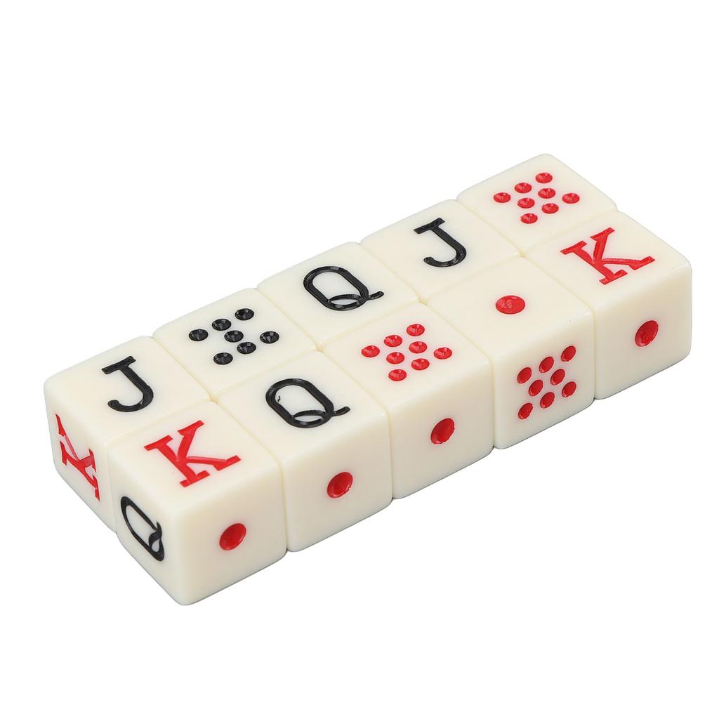 20Pcs Spanish Poker Dice 6 Sided Square JQK Dice Plastic Table Game Dice Set Yellow