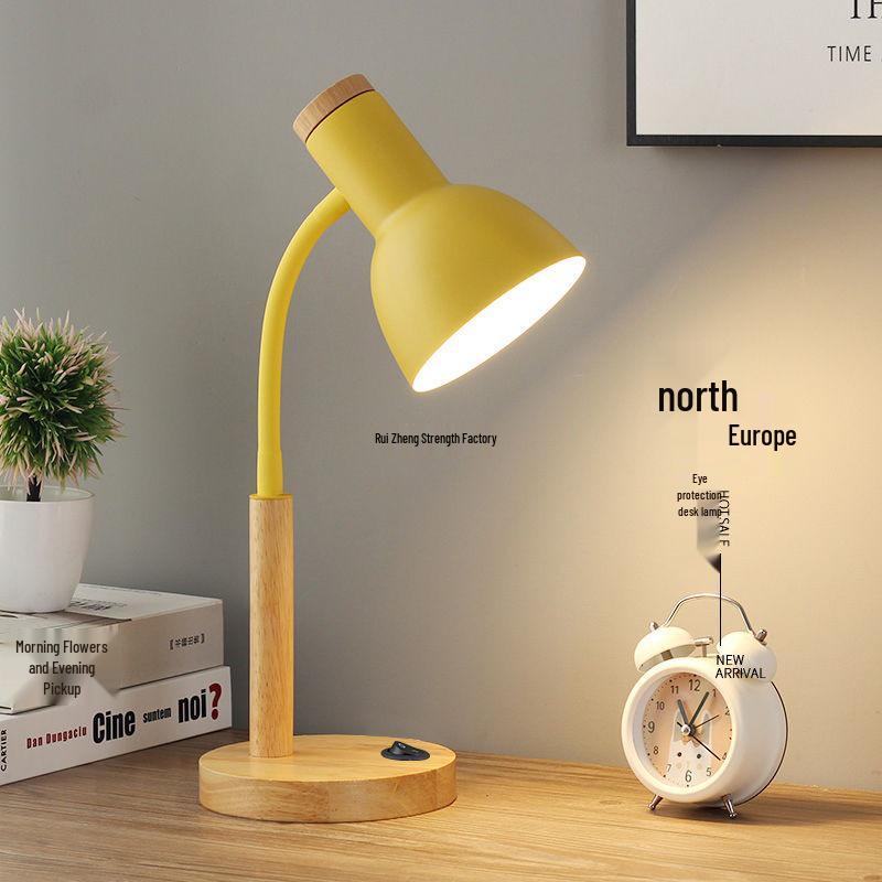 Nordic Retro Eye Protection Table Lamp - Bedside & Study Desk Lamp with Plug-in Feature
