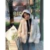 Imitation fox fur jacket short women's 2024 winter new v-neck coat