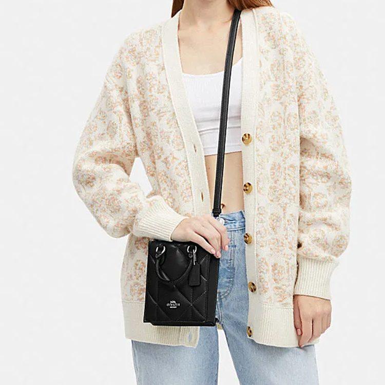 COACH N/S Sheepskin, With Cow Leather Trunk Bag, Tote Bag, Shopping Bag, Handbag Mini Women's Black CJ580-SVDTV