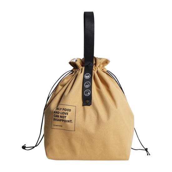 Drawstring Lunch Bag Insulated Reusable Lunch Tote Drawstring Closure Handbag Lunch Sack with Handle for Work