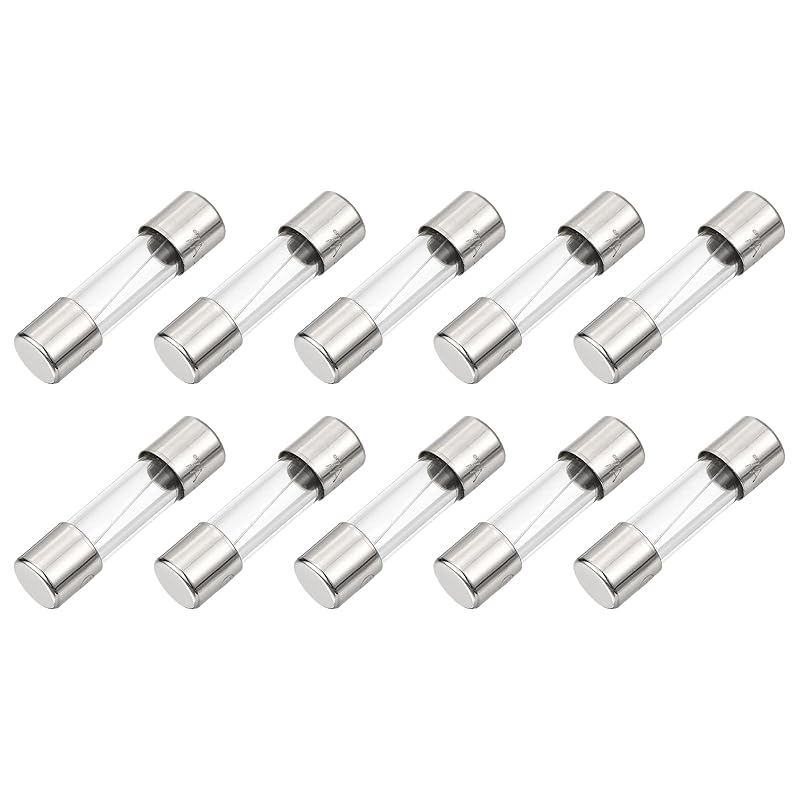 MECCANIXITY 10 Pcs Fast Blow Glass Fuse 5A 125V 5x20mm Glass Tube Fuses Fast-Acting Fuses for PCB Board Electronic Devices Home Appliances Light