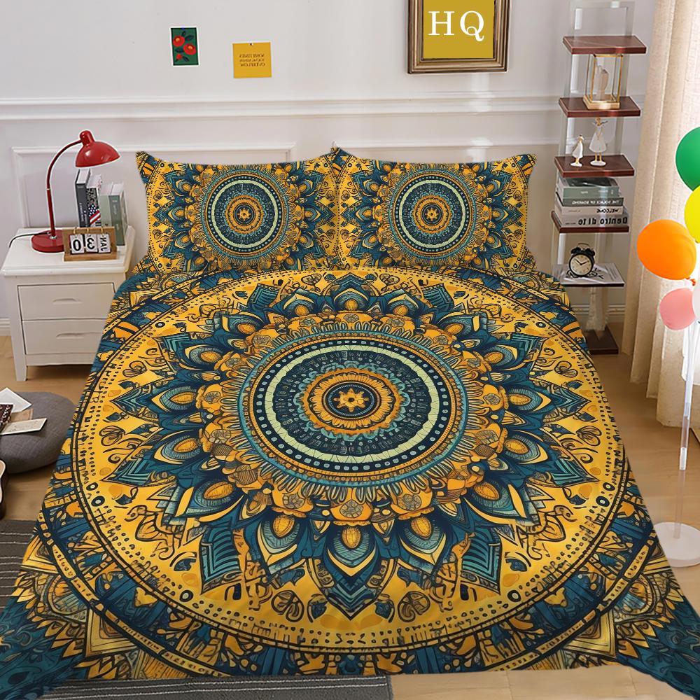 Módní sada povlaků na přikrývku Špičkové designové dekorace do ložnice 3D povlečení na polštář s potiskem mandaly