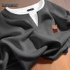 Mark Fairwhale Men's Heavyweight Waffle Knit V-Neck Long Sleeve T-Shirt