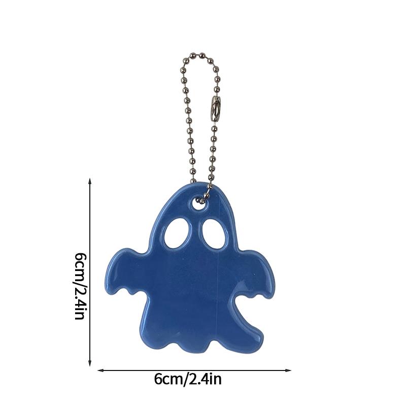 Geister Reflektierender Warnanhänger Reittasche Reflektierende Dekoplatte Sicherheitswarnung Geister Halloween Anhänger Kette Schlüsselanhänger