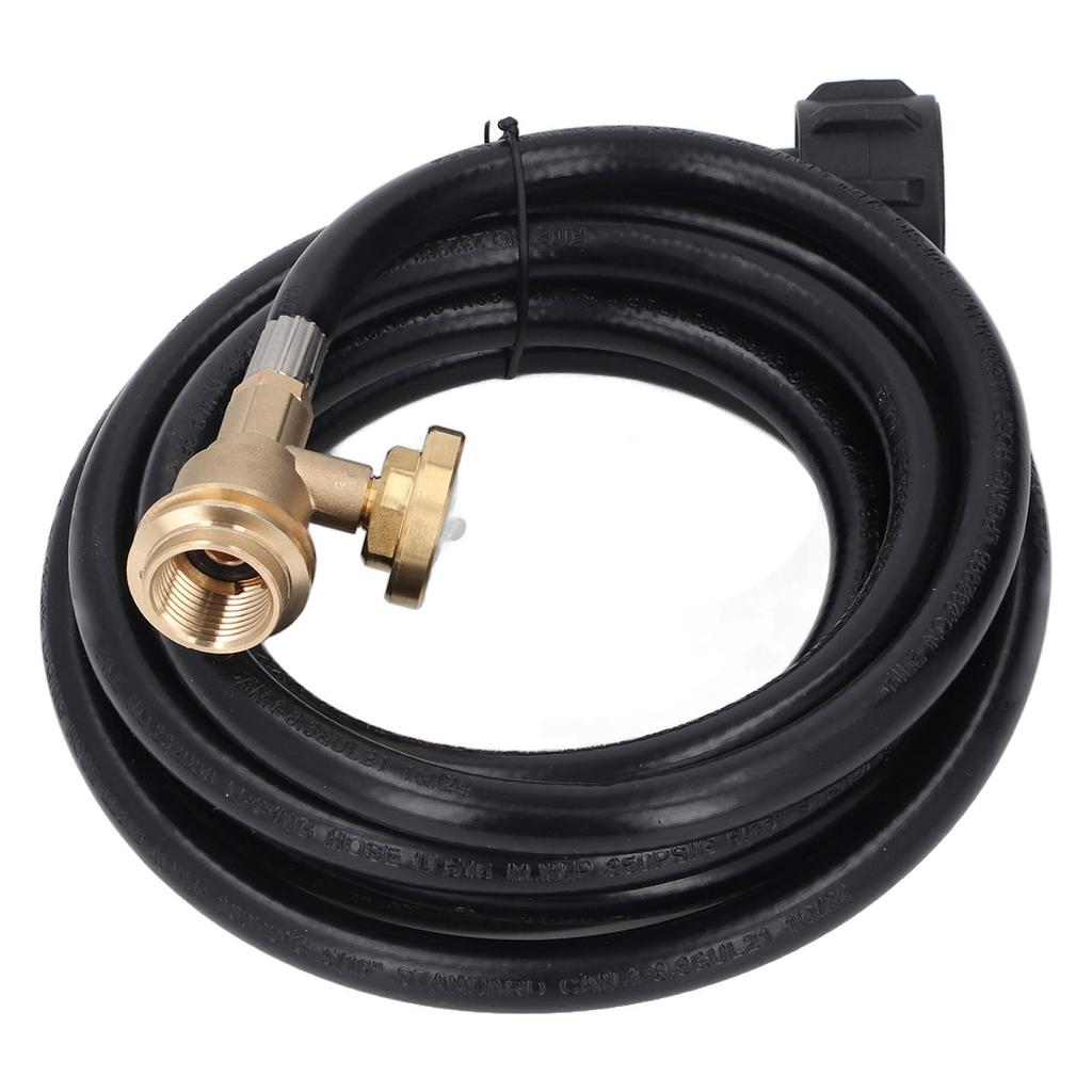 Fuel Gas Extension Hose 12ft with Pressure Gauge Leakage Detector Replacement for Tank BBQ Grill