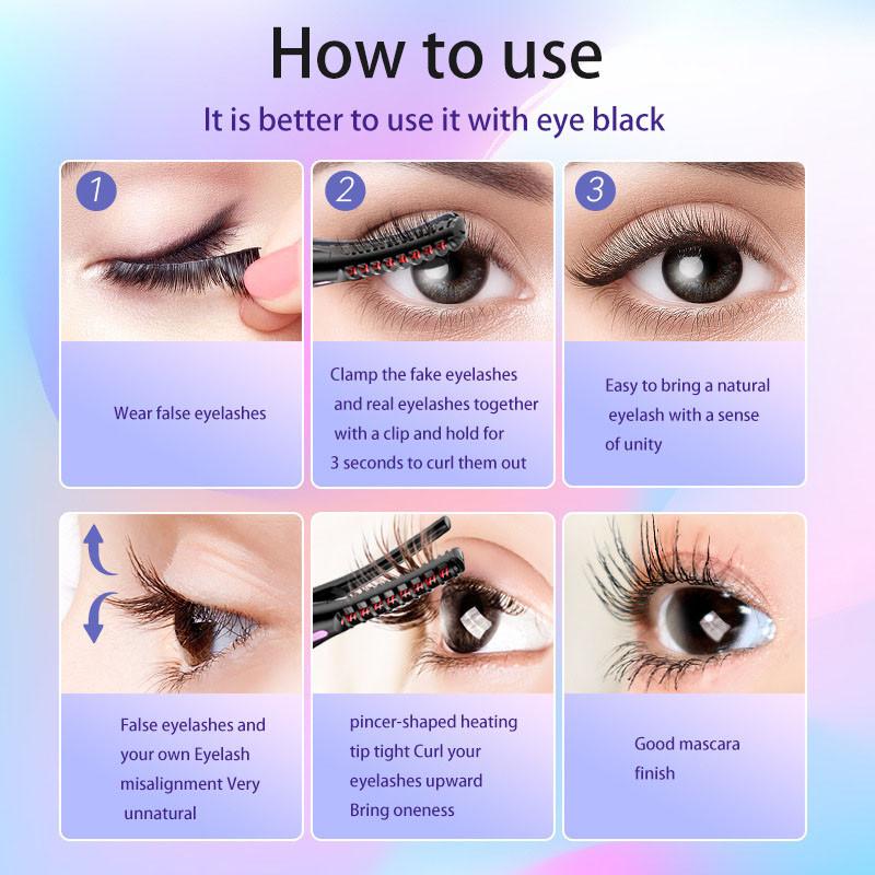 Heated Eyelash Curler, 3 Heating Modes, Electric Eyelash Curler With Comb, 24 Hours Lasting For Makeup Tools, USB Rechargeable
