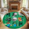 Minecraft Print Round Rug, Washable Floor Carpet, For Entryway Dorm Laundry Room Office Study, Home Decor Birthday Christmas Gift
