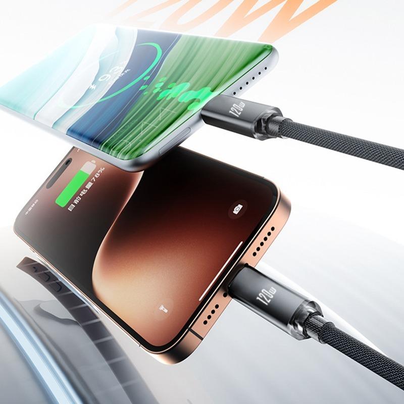 1M/2M USB C To Type C Fast Charge Spring Cable Telescopic Charging Car Phone Charger Data Cord for iPhone Samsung USB Cables