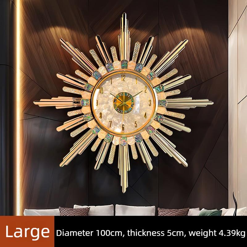 Luxury Large Wall Clock Shell Alloy Living Room Decoration Clock Modern Silent Wall Clocks Art Elegant Room Ornaments Watch