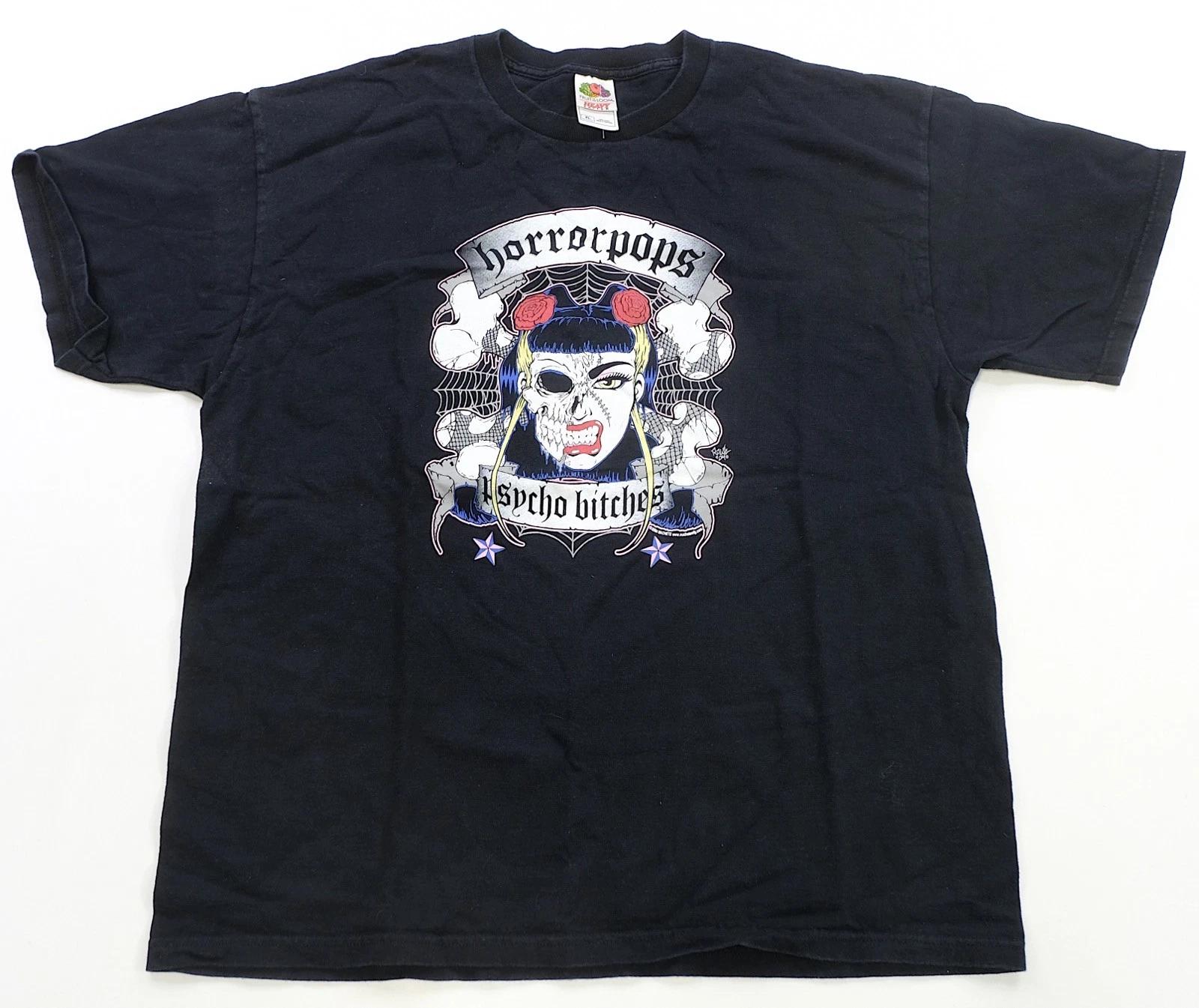 Rare VTG MACHETE HorrorPops Psycho B*tches 2004 Graphic T Shirt 2000s Black XL S