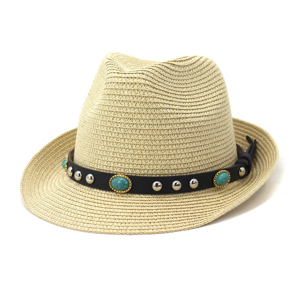 Simple Summer Women's Beach Hat Female Casual Panama Hat Men Jazz Hat Lady Brand Women Flat Brim Straw Cap Girls Sun Hat