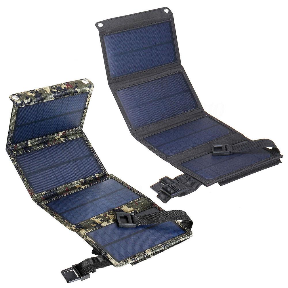 20W 5V Folding Solar Panel Portable Battery Phone Charger Foldable Mobile Power Bank Charger for Outdoor Hiking Emergency Power